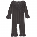 Kickee Pants L/S Kimono Double Ruffle Romper Midnight