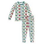 Kickee Pants Boy L/S Pajama Set Natural Toy Train