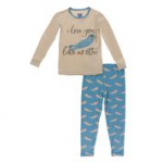 Kickee Pants Boy L/S Pajama Set Blue Moon Sea Otter