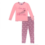 Kickee Pants Girl L/S Pajama Set Pegasus Sea Otter
