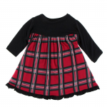 Kickee Pants L/S Swing Dress Christmas Plaid 2019