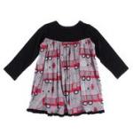 Kickee Pants L/S Swing Dress Feather Firefighter