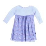Kickee Pants L/S Swing Dress Forget Me Not Mountain Goat