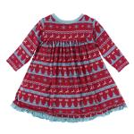 Kickee Pants L/S Swing Dress Nordic Print