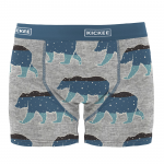 Kickee Pants Men Boxer Brief Heather Mist Night Sky Bear