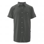 Kickee Pants Boy S/S Woven Button Up Shirt Solid Stone