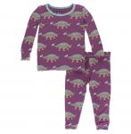 Kickee Pants Girl L/S Pajama Set Euoplocephalus