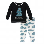 Kickee Pants Boy L/S Pajama Set Midnight Pet Rocks