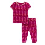 Kickee Pants Girl S/S Pajama Set Rhododendron Worms