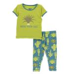 Kickee Pants Boy S/S Pajama Set Seagrass Cactus