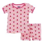 Kickee Pants Girl S/S w/Shorts Pajama Set Lotus Watermelon