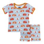 Kickee Pants Boy S/S w/Shorts Pajama Set Pond Camper