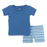 Kickee Pants Boy S/S w/Shorts Pajama Set Confetti Anniversary Stripe