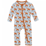 Kickee Pants Boy Coverall w/2way Zipper Illusion Blue Fox & The Crow