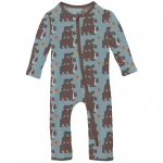 Kickee Pants Boy Coverall w/2way Zipper Stormy Sea Three Naughty Bears