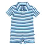 Kickee Pants Polo Romper Confetti Anniversary Stripe