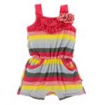Kickee Pants Romper w/Flower & Pockets Biology Stripe