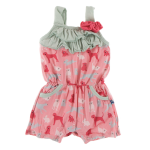 Kickee Pants Romper w/Flower & Pockets Strawberry Domestic Animals