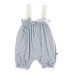 Kickee Pants Gathered Romper w/ bow Dew Dandelion
