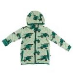 Kickee Pants Quilted Jacket w/ Sherpa Lined Hood Pistachio Tractors & Wheat