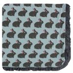 Kickee Pants Toddler Blanket Ruffle Jade Forest Rabbit