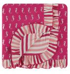 Kickee Pants Toddler Blanket Ruffle Prickly Pear Mini Seahorses