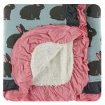 Kickee Pants Toddler Blanket Sherpa Lined Ruffle Jade Forest