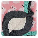 Kickee Pants Toddler Sherpa Lined Double Ruffle Strawberry Forest Rabbit