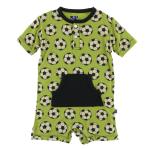 Kickee Pants Kangaroo Romper Meadow Soccer