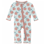 Kickee Pants Girl Ruffle Coverall w/Zipper Fresh Air Peaches
