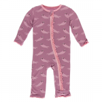 Kickee Pants Girl Ruffle Coverall w/Zipper Pegasus Sea Otter
