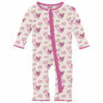 Kickee Pants Girl Muffin Ruffle Coverall w/2way Zipper Natural Flying Pigs