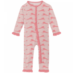 Kickee Pants Girl Ruffle Coverall w/ Zipper Baby Rose Mermaid
