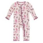 Kickee Pants Girl Ruffle Coverall w/Zipper Macaroon Canine First Responders