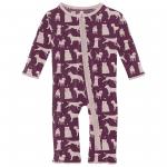 Kickee Pants Girl Ruffle Coverall w/ Zipper Melody Santa Dogs
