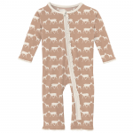 Kickee Pants Girl Ruffle Coverall w/Zipper Doe & Fawn