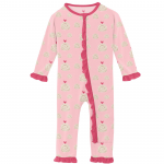 Kickee Pants Girl Ruffle Coverall w/Zipper Lotus Hay Bales