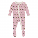 Kickee Pants Girl Ruffle Footie w/2way Zipper Cake Pop Baby Bumblebee