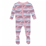 Kickee Pants Girl Ruffle Footie w/2way Zipper Pegasus Sea Monster