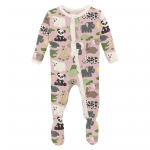 Kickee Pants Girl Ruffle Footie w/Zipper Baby Rose Too Many Stuffies