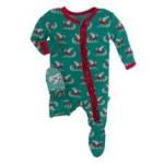 Kickee Pants Girl Footie w/Zipper Ivy Sled