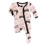 Kickee Pants Girl Ruffle Footie w/Zipper Macaroon Law Enforcement