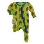 Kickee Pants Girl Ruffle Footie w/Zipper Meadow Bad Moose