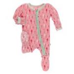 Kickee Pants Girl Ruffle Footie w/Zipper Strawberry Garden Tools