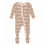 Kickee Pants Girl Ruffle Footie w/Zipper Doe & Fawn