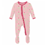 Kickee Pants Girl Ruffle Footie w/Zipper Lotus Hay Bales