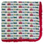 Kickee Pants Toddler Blanket Ruffle Natural Toy Train