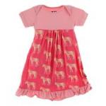 Kickee Pants S/S Dress Romper Red Ginger Unicorn