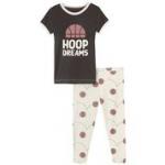 Kickee Pants Boy S/S Pajama Set Natural Basketball