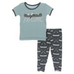 Kickee Pants Boy S/S Pajama Set Stone Paddles and Canoe